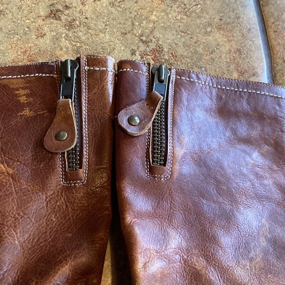 Bed Stu Distressed Brown Leather Mid Calf Moto Boots Size 8 - Picture 3 of 11